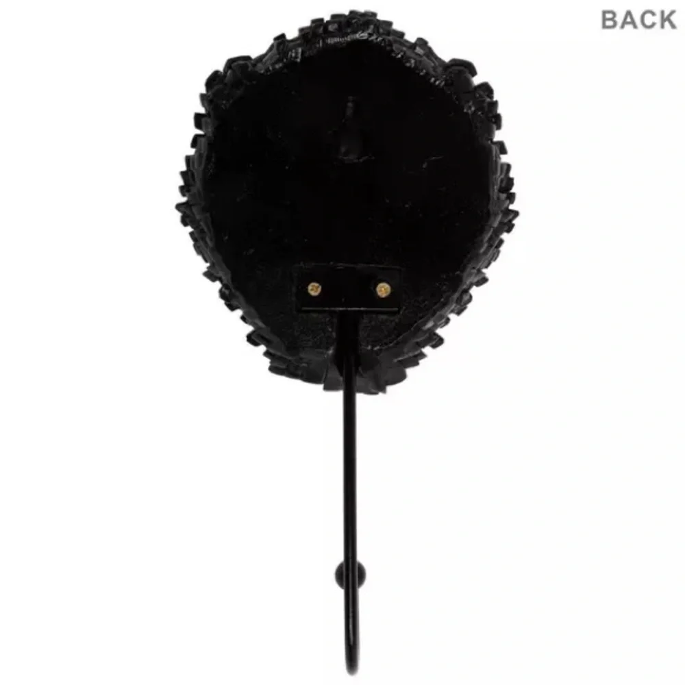 (2) Black Lion Head Wall Hook